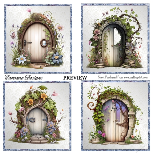 DIY Fairy Doors Bumper Kit 21 - 10 sheets, Card fronts, decoupage, inserts, and greeting boxes