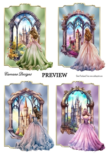 Castle Windows Bumper Kit 26 - 10 sheets, Card fronts, decoupage, inserts, image sheet, and greeting boxes