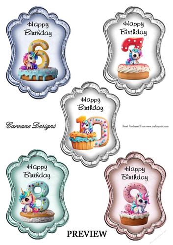 Unicorn Birthdays Part 2 Bumper Kit 28 - 12 sheets, Card fronts, decoupage, inserts, image sheet, and greeting boxes