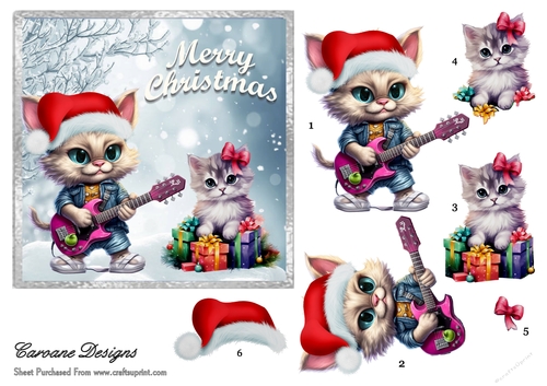 Merry Christmas Everyone - 6x6 inch card front with decoupage