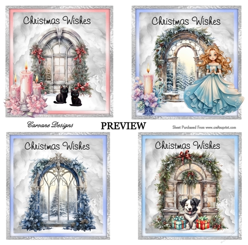 Christmas Windows Bumper Kit 30 - 10 sheets, Card fronts, decoupage, inserts, image sheet, and greeting boxes