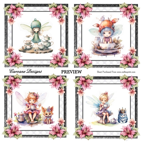 Tea With the Fairies Bumper Kit 32 - 9 sheets, Card fronts, decoupage, inserts, and greeting boxes 