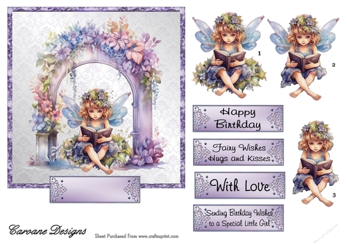 Once Upon a Time.....- 6x6 inch card front with decoupage