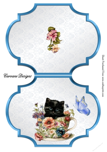 Furries in a Teacup 1 - 2 sheet Mini card kit - without greeting