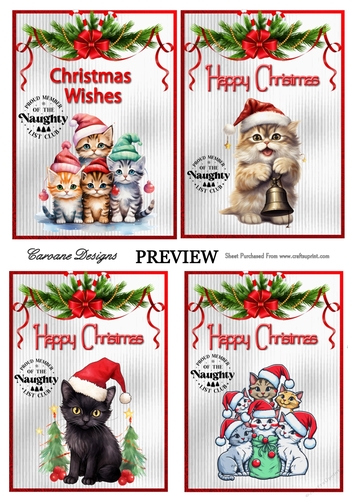Naughty List Club Bumper Kit 41 - 9 sheets, Card fronts, decoupage, inserts, and greeting boxes 