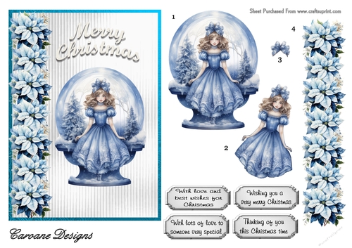 Christmas Assortment 2 - 7x5 inch card front with decoupage