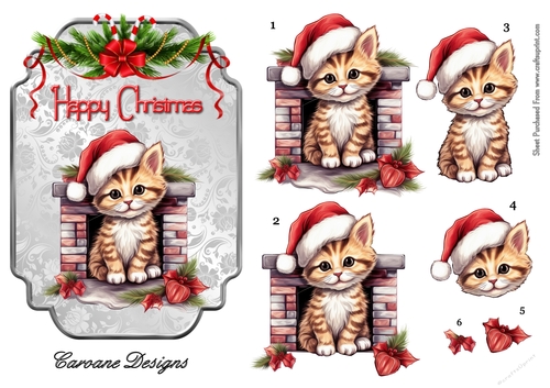 Waiting for Santa - 7x5 inch topper with decoupage