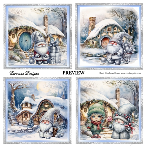 Christmas Gnomes Bumper Kit 45 - 9 sheets, Card fronts, decoupage, inserts, and greeting boxes 