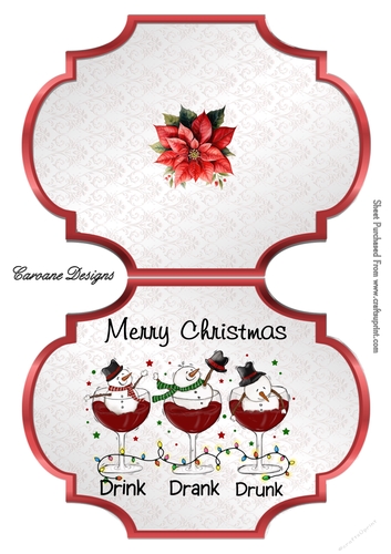 Drunken Snowmen - 2 Page Shaped card mini kit.