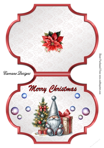 Gnome for Christmas - 2 Page Shaped card mini kit.