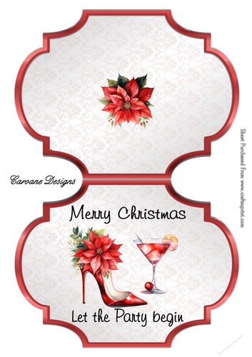 Party Shoes - 2 Page Shaped card mini kit.