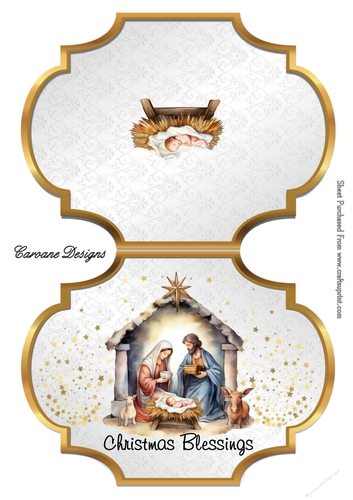 The Nativity - 2 Page Shaped card mini kit.