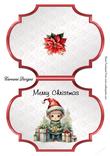 Happy Christmas Elf - 2 Page Shaped card mini kit.