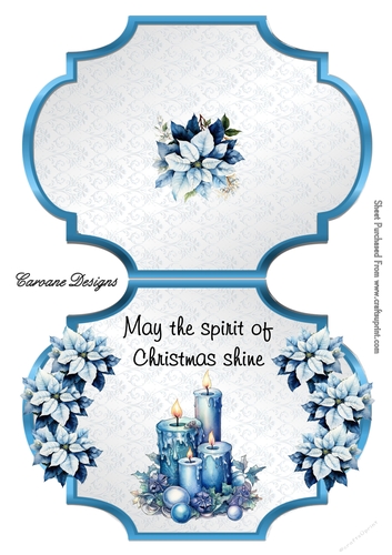 Christmas Candles - 2 Page Shaped card mini kit.