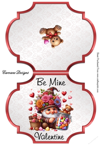 Valentine Gnomes 2 - 2 Page Shaped card mini kit.