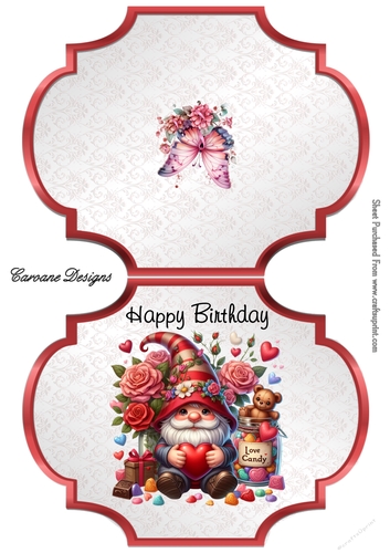 Birthday Gnomes 1 - 2 Page Shaped card mini kit.