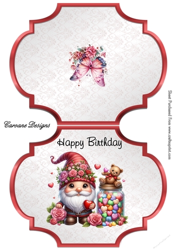 Birthday Gnomes 3 - 2 Page Shaped card mini kit.