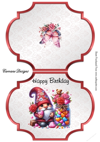 Birthday Gnomes 4 - 2 Page Shaped card mini kit.