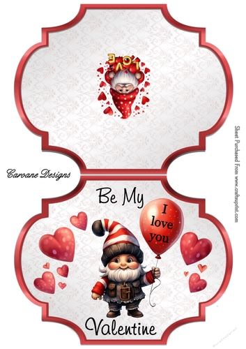 Valentine Gnomes 2 Male - 2 Page Shaped card mini kit.