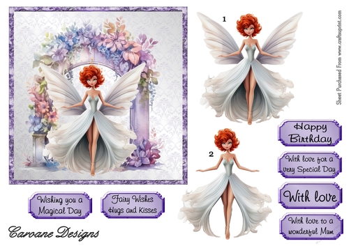 Enchanted Garden 1 - 6x6 inch card front with decoupage
