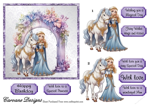 Enchanted Garden 4 - 6x6 inch card front with decoupage