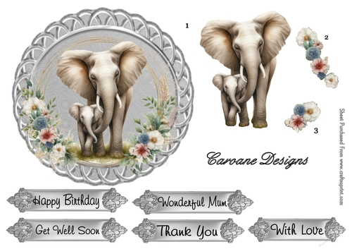 Animal Magic 3 - 6x6 inch circular card front with decoupage  