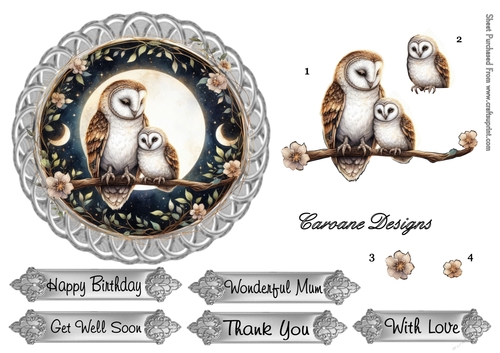 Animal Magic 4 - 6x6 inch circular card front with decoupage  