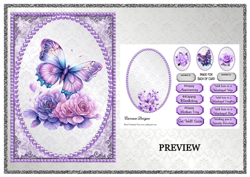 Flowers and Butterflies 3 - 2 Page mini kit.