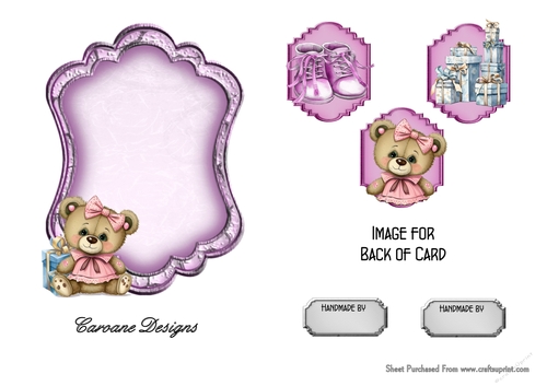 Matching insert sheet for the design sheet - First Birthday 1