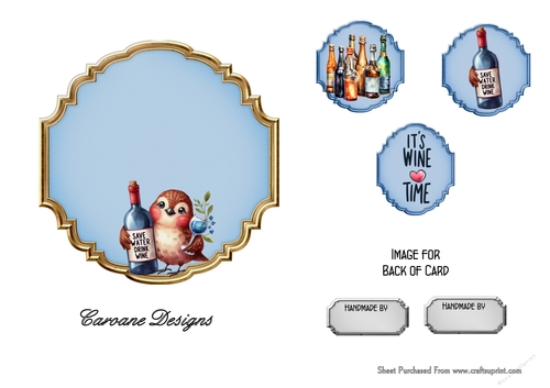 Matching insert sheet for the design sheet - Boozy Birds 1
