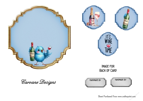 Matching insert sheet for the design sheet - Boozy Birds 3