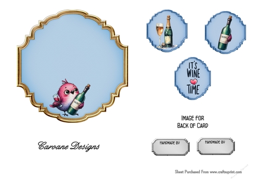 Matching insert sheet for the design sheet - Boozy Birds 4