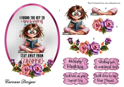 Cheeky Brats 1 - 7x5 inch oval topper with decoupage  