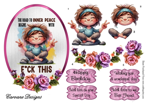 Cheeky Brats 4 - 7x5 inch oval topper with decoupage  