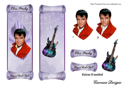 Elvis Bookmarks 6 - with optional decoupage  
