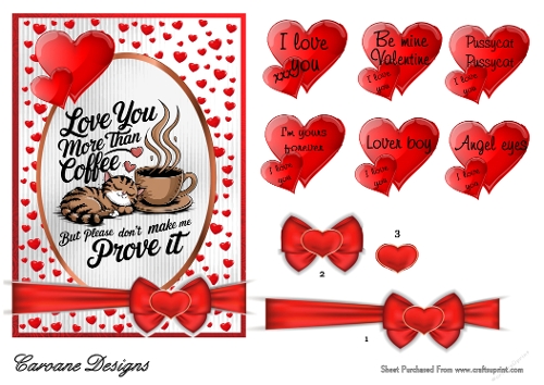 Funny Valentines 1 - 7x5 inch topper with decoupage  