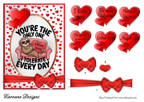 Funny Valentines 2 - 7x5 inch topper with decoupage  