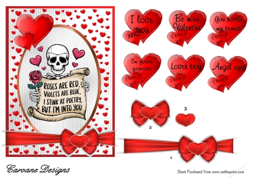 Funny Valentines 3 - 7x5 inch topper with decoupage  