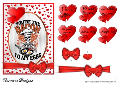 Funny Valentines 4 - 7x5 inch topper with decoupage  