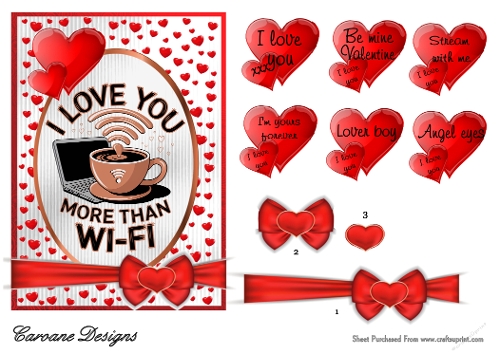Funny Valentines 5 - 7x5 inch topper with decoupage  