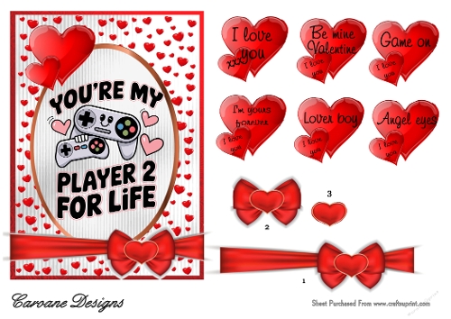 Funny Valentines 6 - 7x5 inch topper with decoupage  