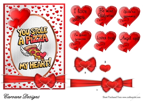 Funny Valentines 7 - 7x5 inch topper with decoupage  