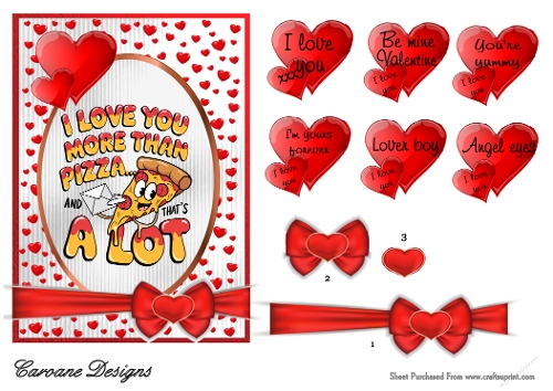 Funny Valentines 8 - 7x5 inch topper with decoupage  