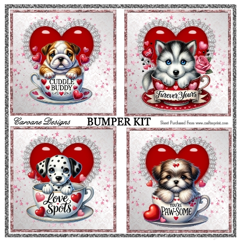 Valentine Pups -  Bumper Kit 70 - 9 page bumper kit