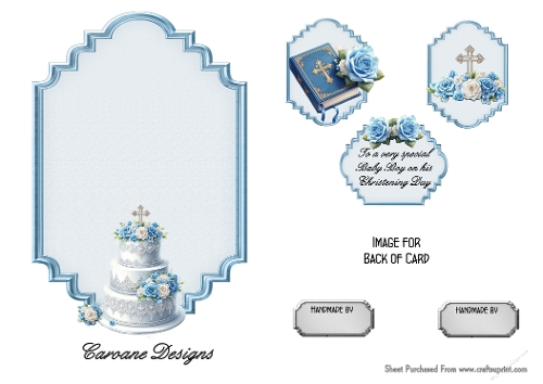 Matching insert sheet for the design sheet - Christening Baby Boy 2