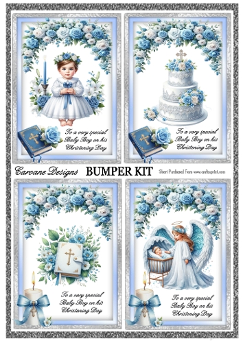 Christening Baby Boy -  Bumper Kit 74 - 9 page bumper kit