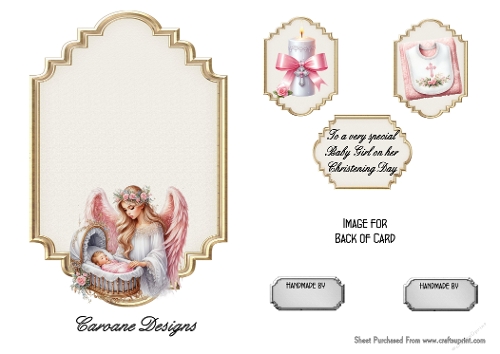 Matching insert sheet for the design sheet - Christening Baby Girl 1