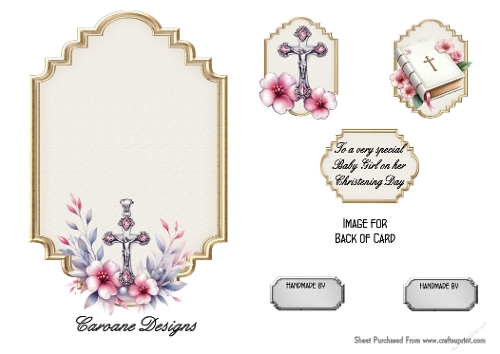 Matching insert sheet for the design sheet - Christening Baby Girl 3