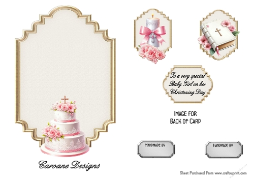 Matching insert sheet for the design sheet - Christening Baby Girl 4