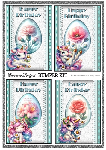 Unicorns and Flowers - Bumper Kit 76 - 9 page bumper kit